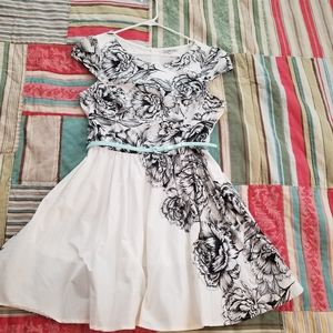 White and black dress